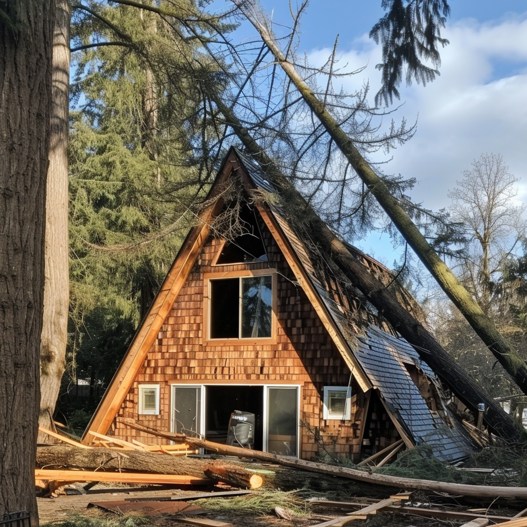 airbnb tree down on house