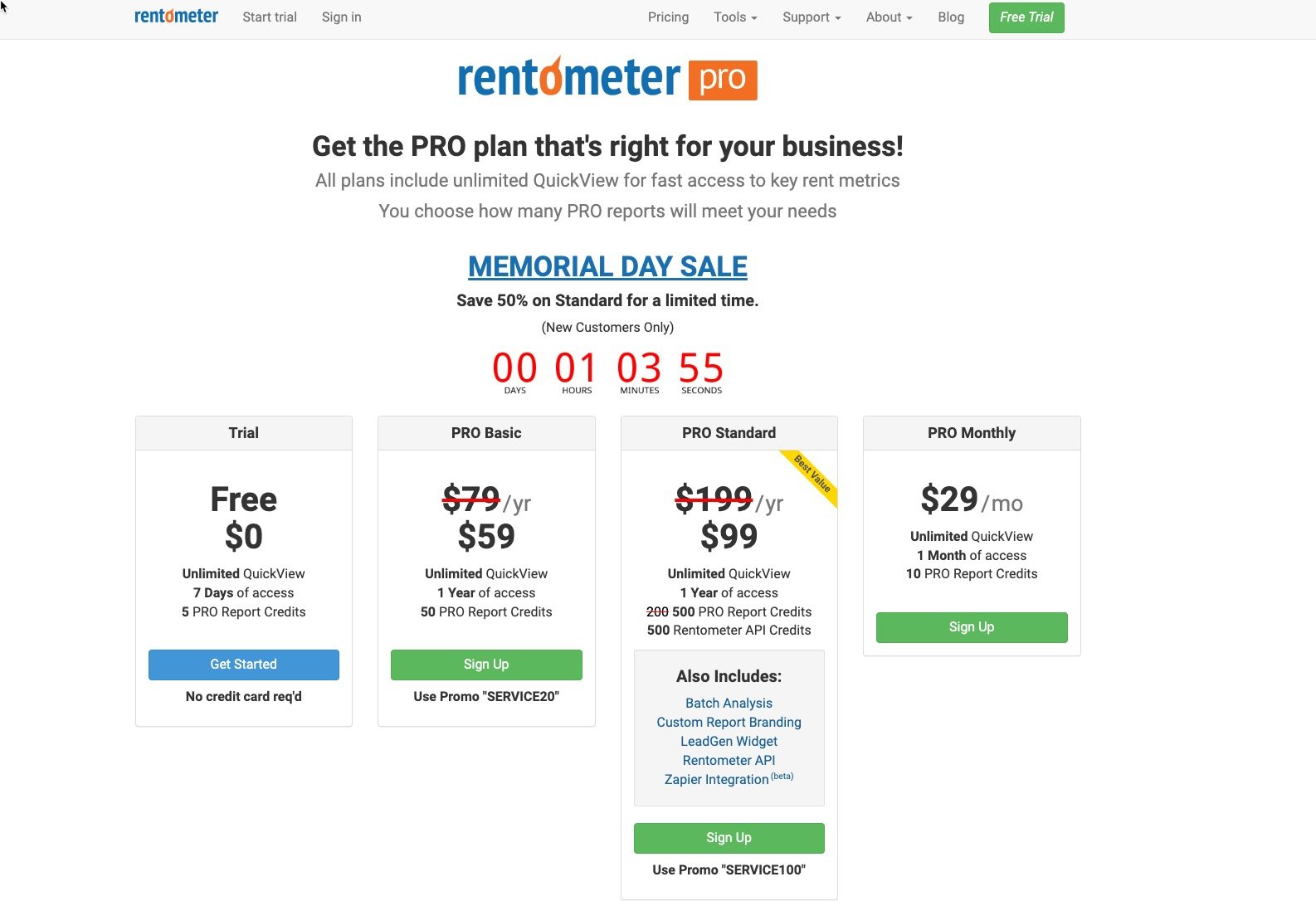 rentometer paid plans